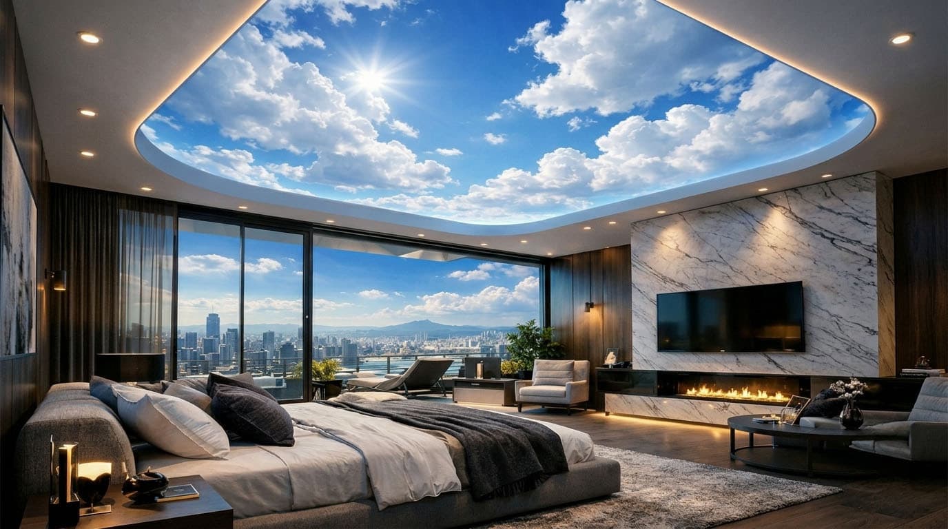 Glossy Stretch Ceiling in Delhi NCR – Mirror-Finish Luxury for Modern Interiors